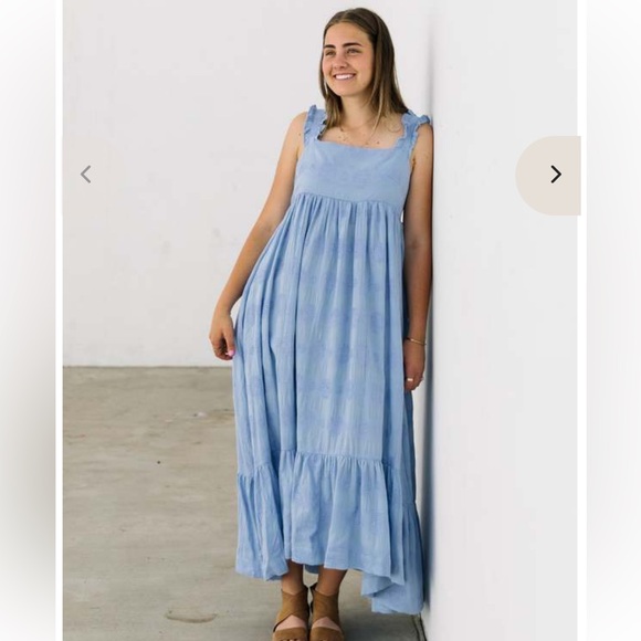 Miou Muse Blue Sleeveless Maxi Dress sz M - Picture 2 of 10